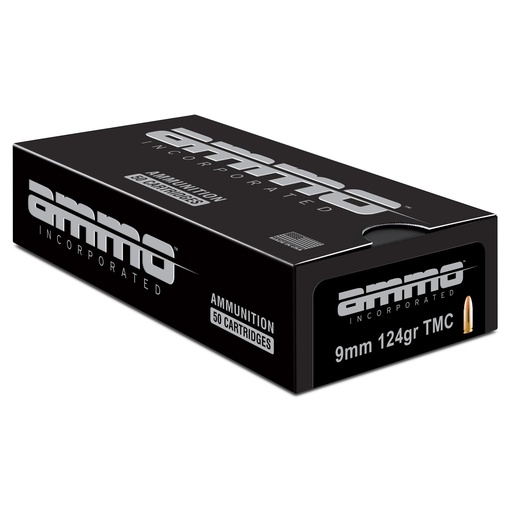 [9124TMC-A50] Ammo Inc Signature 9mm 124 Grains Total Metal Coating 50 Round Box 