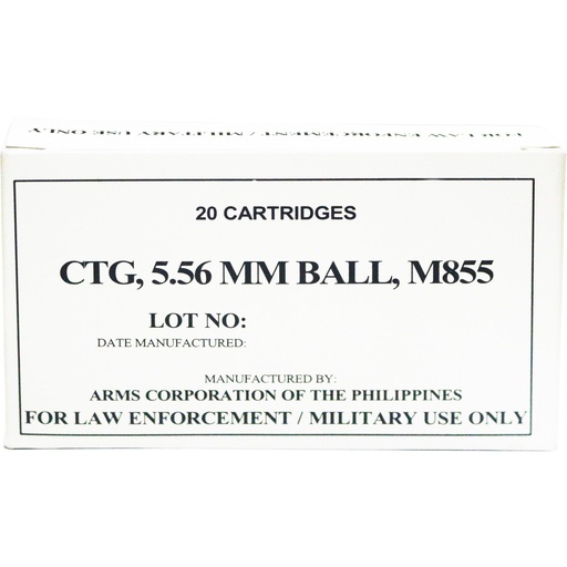 [50173] Armscor Ammo 556NATO 62 Grain Full Metal Jacket 20 Round Box 