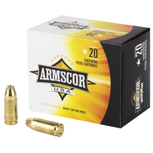 [AC9-7N] Armscor 9mm 124 Grain Jacketed Hollow Point 20 Round Box 