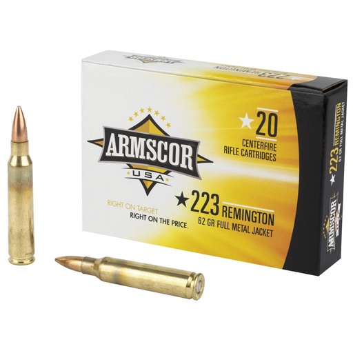 [FAC223-8N] Armscor 223 Rem 62 Grain Full Metal Jacket 20 Round Box 
