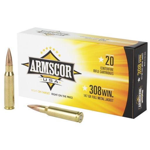 [FAC308-1N] Armscor 308 Win 147 Grain Full Metal Jacket 20 Round Box 