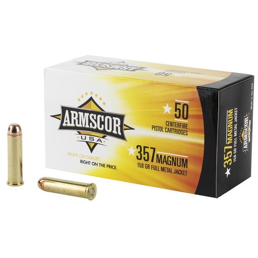 [FAC357-6N] Armscor 357 MAG 158 Grain Full Metal Jacket 50 Round Box 