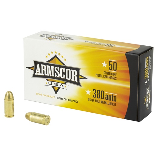 [FAC380-2N] Armscor 380 ACP 95 Grain Full Metal Jacket 50 Round Box 