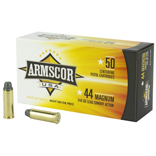 [FAC44M-1N] Armscor 44MAG 240 Grain Semi Wadcutter 50 Round Box 