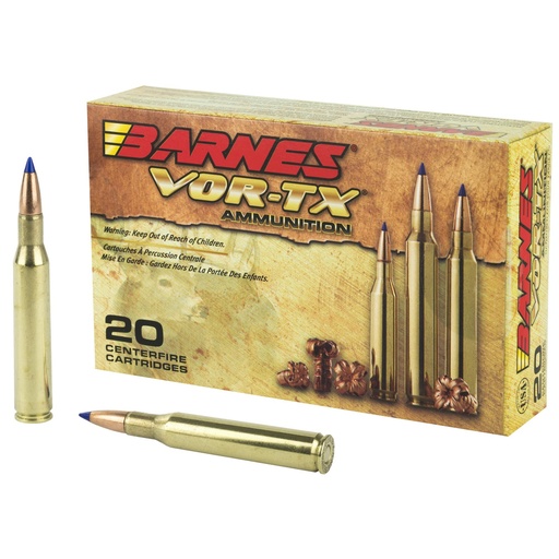 [21524] Barnes VOR-TX 270WIN 130 Grain Tipped Triple Shock X Boat Tail Lead Free 20 Round Box California Certified Nonlead Ammunition 