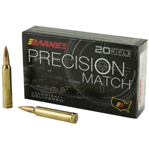 [30740] Barnes Precision Match 300 Win 220 Grain Open Tip Match Boat Tail 20 Round Box 