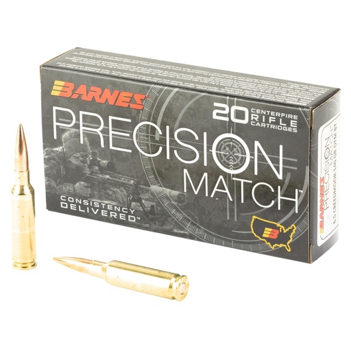 [30166] Barnes Precision Match 6.5 Creedmoor 140 Grain Open Tip Match Boat Tail 20 Round Box 