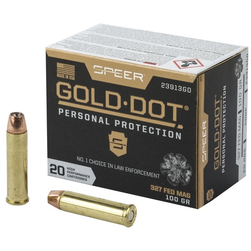 [23913GD] Speer Ammunition Speer Gold Dot Personal Protection 327 Federal 100 Grain Hollow Point 20 Round Box 