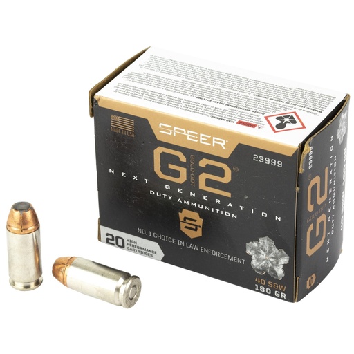 [23999] Speer Ammunition Gold Dot G2 40S&W 180 Grain Gold Dot Hollow Point 20 Round Box 