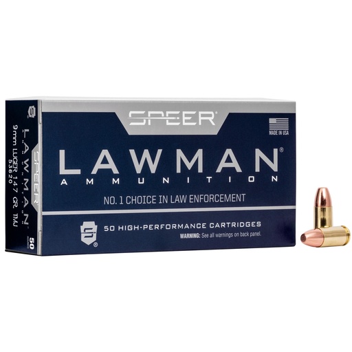 [53620] Speer Ammunition Speer Lawman 9mm 147Gr Total Metal Jacket 50 1000 