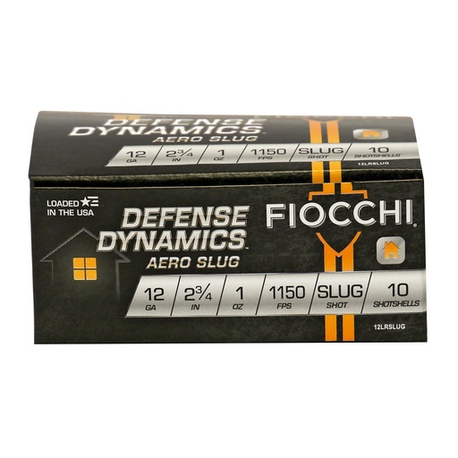 [12LRSLUG] Fiocchi Ammunition Aero Slug 12 Gauge 2.75 Slug Low Recoil 10 Round Box 
