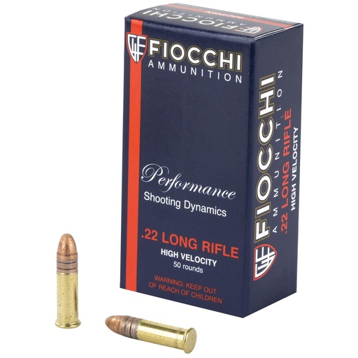 [22FHVCRN] Fiocchi Ammunition Rimfire 22LR 40 Grain Copper Plated Round Nose 50 Round Box 