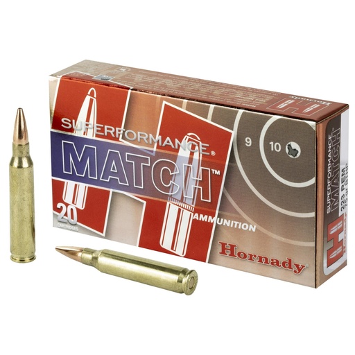 [80264] Hornady SuperFormance 223REM 75 Grain Boat Tail Hollow Point Match 20 Round Box 