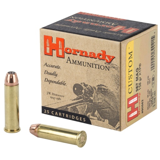 [90562] Hornady Custom Self Defense 357MAG 158 Grain XTP 25 Round Box 