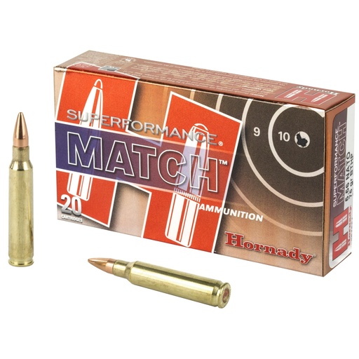 [81264] Hornady Superformance 556NATO 75 Grain Boat Tail Hollow Point Match 20 Round Box 