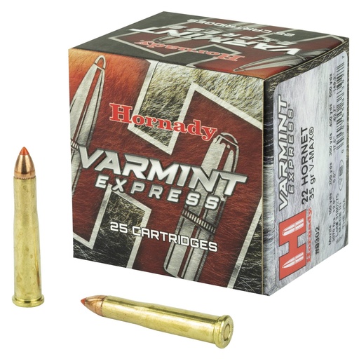 [8302] Hornady Varmint Express 22 Hornet 35 Grain V-Max 25 Round Box 
