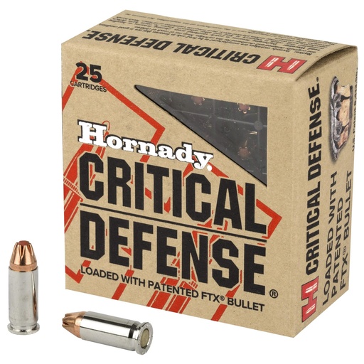 [90014] Hornady Critical Defense 25 ACP 35 Grain FlexTip 25 Round Box 