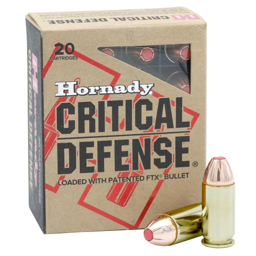 [90923] Hornady Critical Defense 45ACP +P 185 Grain Flex Tip 20 Round Box 