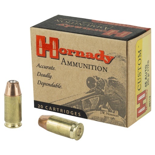 [9112] Hornady Custom Self Defense 45ACP 200 Grain Jacketed Hollow Point XTP 20 Round Box 