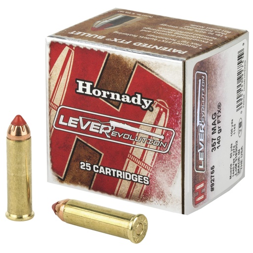 [92755] Hornady LeverEvolution 357MAG 140 Grain FlexTip 25 Round Box 