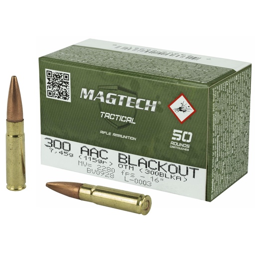 [300BLKA] Magtech First Defense 300 Blackout 115 Grain Hollow Point Flat Base 50 Round Box 