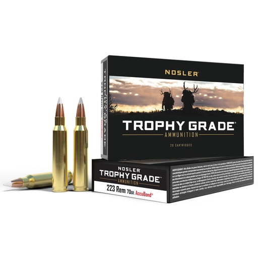 [61036] Nosler Trophy Grade 223 Remington 70 Grain AccuBond 20 Round Box 
