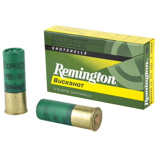 [20406] Remington Express 12 Gauge 2.75 000 Buck 3 Dram Buckshot 10 Pellets 5 Round Box 