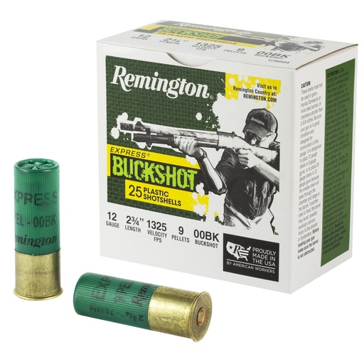 [20411] Remington Express 12 Gauge 2.75 00 Buck 25 Round Box 