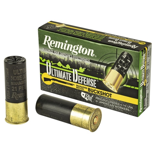 [20637] Remington Ultimate Defense 12 Gauge 2.75 #4 Shotshell 21 Pellets 5 Round Box 