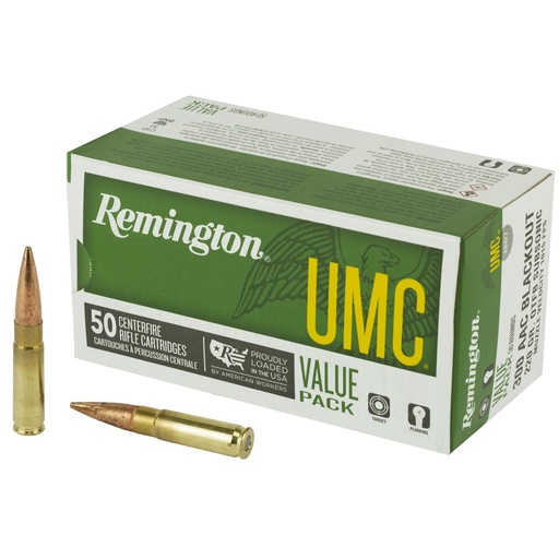 [24026] Remington UMC 300 Blackout 220 Grain Open Tip Flat Base 50 Round Box 