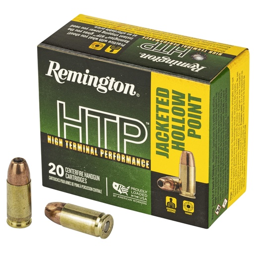 [28295] Remington High Terminal Performance 9MM 147 Grain Jacketed Hollow Point 20 Round Box 