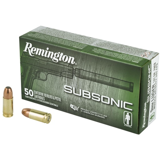 [28435] Remington Subsonic 9MM 147 Grain Flat Nose Enclosed Bullet 50 Round Box 