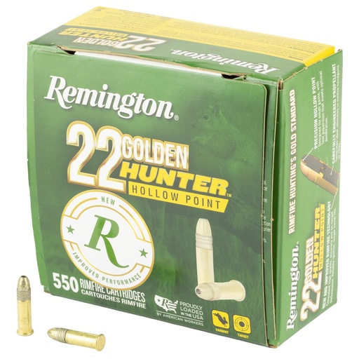 [R21253] Remington Golden Hunter 22LR 40 Grain Plated Hollow Point 550 Round Box 