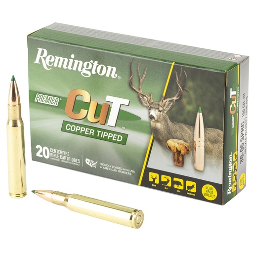 [R22343] Remington Premier CuT 30-06 Springfield 165 Grain Copper Tipped 20 Round Box 