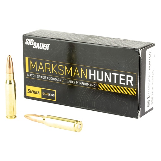 [E308GK165-20] Sig Sauer Marksman Hunter 308 Winchester 165 Grain Gameking Boat Tail Hollow Point 20 Round Box 