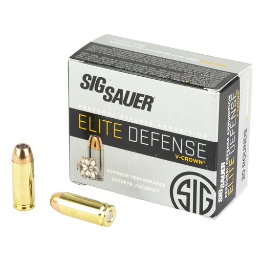 [E10MM200-20] Sig Sauer Elite Performance V-Crown 10MM 200 Grain Jacketed Hollow Point 20 Round Box 