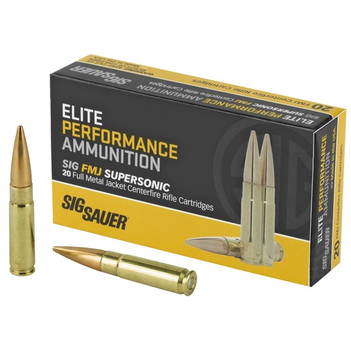 [E300B1-20] Sig Sauer Elite Ball 300 Blackout 125 Grain Full Metal Jacket 20 Round Box 