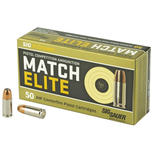[E9MMA1-COMP-50] Sig Sauer V-Crown 9MM 115 Grain Jacketed Hollow Point 50Round Box 