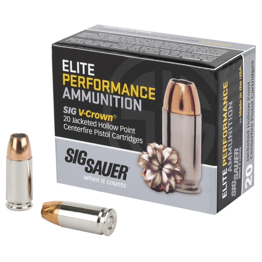 [E9MMA3-20] Sig Sauer Elite Performance V-Crown 9MM 147 Grain Jacketed Hollow Point 20 Round Box 