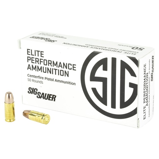 [E9MMF1-50] Sig Sauer FRANGIBLE 9MM+P 90 Grain Round Nose 50 Round Box 
