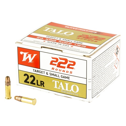 [22LR222TA] Winchester Ammunition Rimfire 22 LR 36Gr Plated HollowPoint 222 2220 