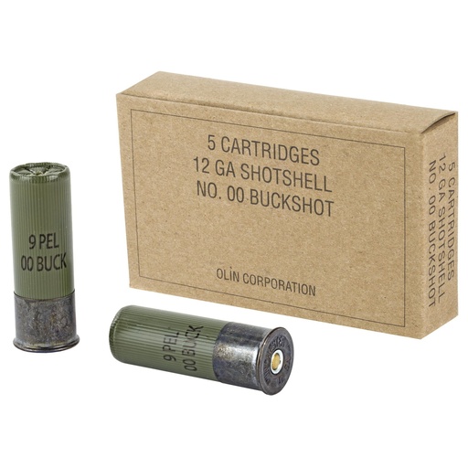 [Q1544] Winchester Ammunition Military Grade 12 Gauge 2.75 00 Buck 5 Round Box 