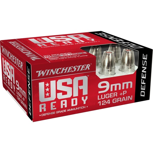 [RED9HP] Winchester Ammunition USA Ready 9MM 124Gr Hex-Vent Hollow Point +P 20 Round Box 