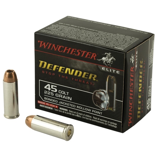 [S45CPDB] Winchester Ammunition Defender PDX1 45LC 225 Grain Bonded Jacketed Hollow Point 20 Round Box 