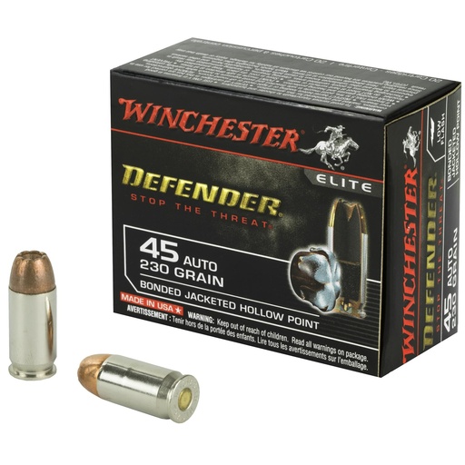 [S45PDB] Winchester Ammunition Defender Supreme Elite 45ACP 230 Grain PDX1 20 Round Box 