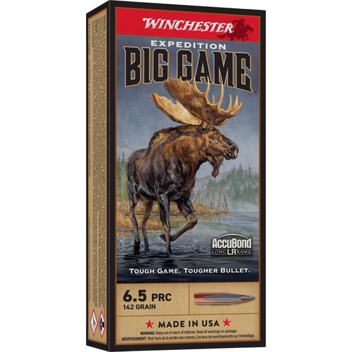 [S65PLR] Winchester Ammunition Big Game Long Range 6.5 PRC 142Gr AccuBond LR 20 Round Box 