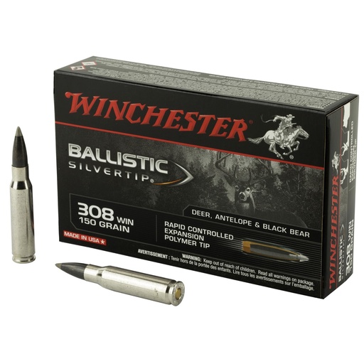 [SBST308] Winchester Ammunition Ballistic Silvertip 308WIN 150 Grain 20 Round Box 