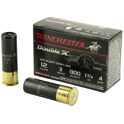 [STH1234Y] Winchester Ammunition Double X High Velocity Turkey 12 Gauge 3 #4 1.75oz 10 Round Box 
