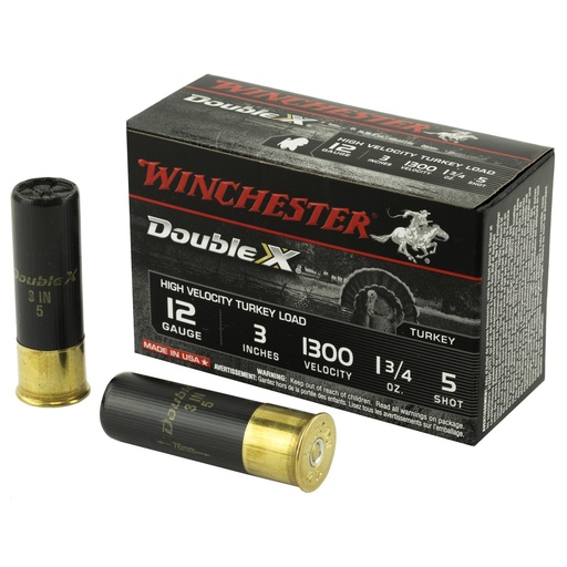 [STH1235] Winchester Ammunition Double X High Velocity Turkey 12 Gauge 3 #5 1.75oz Shotshell 10 Round Box 