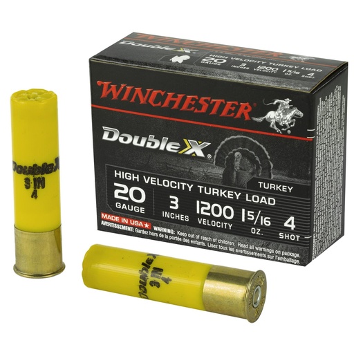[STH2034] Winchester Ammunition Double X High Velocity Turkey 20 Gauge 3 #4 1 5/16oz 10 Round Box 